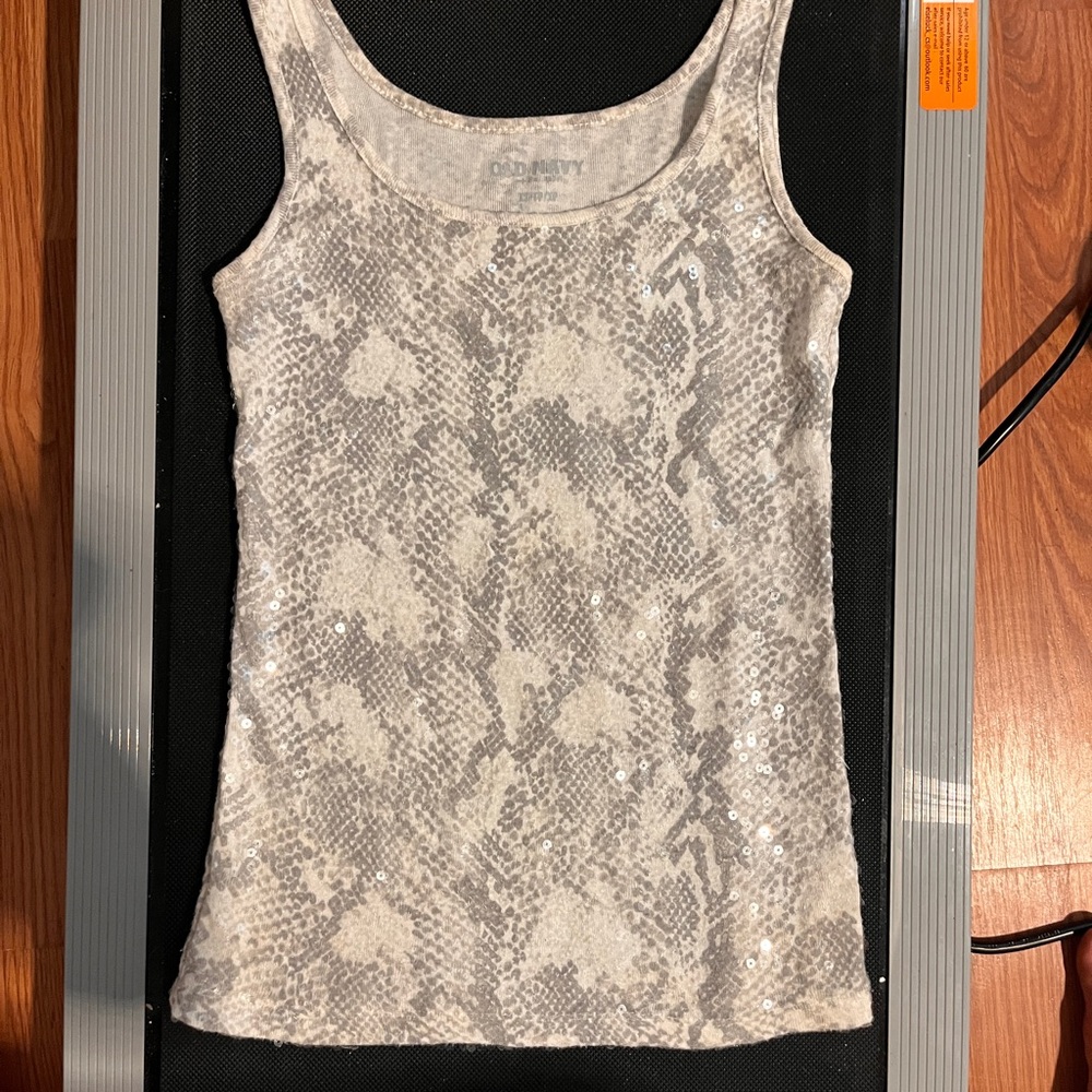 Old Navy Gray Snake Print Tank Top
